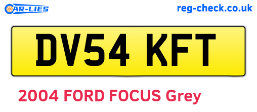 DV54KFT are the vehicle registration plates.