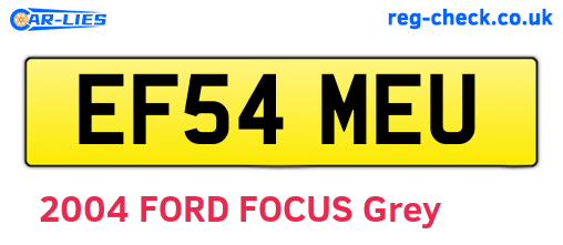EF54MEU are the vehicle registration plates.