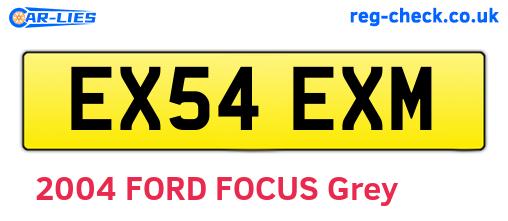 EX54EXM are the vehicle registration plates.
