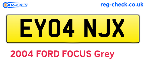 EY04NJX are the vehicle registration plates.
