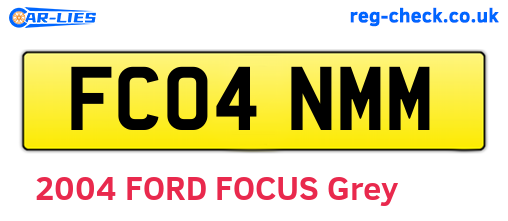 FC04NMM are the vehicle registration plates.