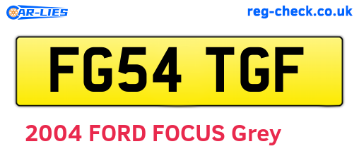 FG54TGF are the vehicle registration plates.