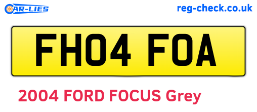 FH04FOA are the vehicle registration plates.