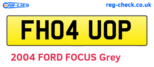 FH04UOP are the vehicle registration plates.