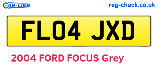 FL04JXD are the vehicle registration plates.