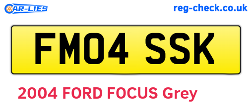 FM04SSK are the vehicle registration plates.