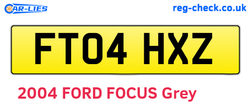 FT04HXZ are the vehicle registration plates.
