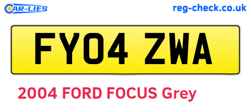 FY04ZWA are the vehicle registration plates.