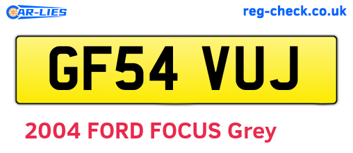 GF54VUJ are the vehicle registration plates.