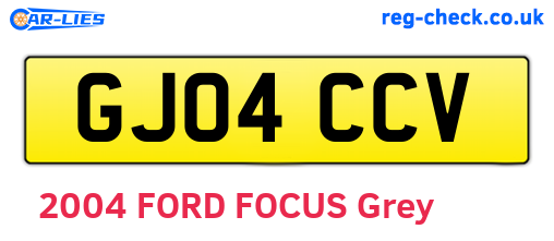 GJ04CCV are the vehicle registration plates.