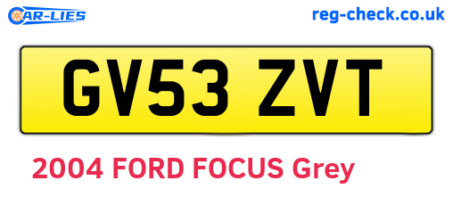 GV53ZVT are the vehicle registration plates.