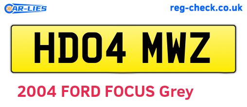 HD04MWZ are the vehicle registration plates.