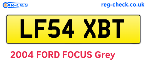 LF54XBT are the vehicle registration plates.