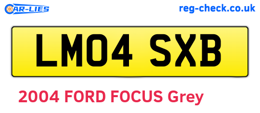 LM04SXB are the vehicle registration plates.