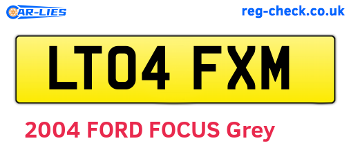 LT04FXM are the vehicle registration plates.