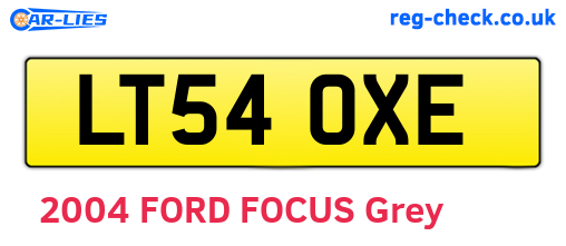 LT54OXE are the vehicle registration plates.