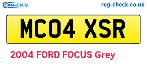 MC04XSR are the vehicle registration plates.
