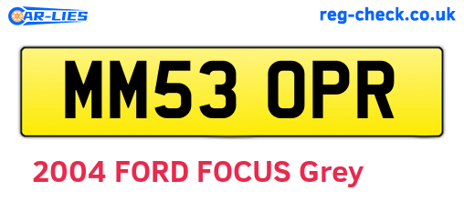 MM53OPR are the vehicle registration plates.