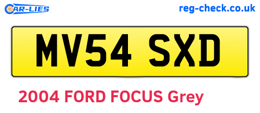MV54SXD are the vehicle registration plates.