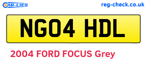 NG04HDL are the vehicle registration plates.
