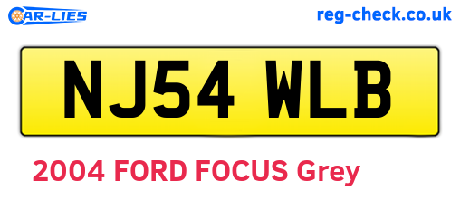 NJ54WLB are the vehicle registration plates.