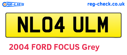 NL04ULM are the vehicle registration plates.