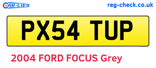 PX54TUP are the vehicle registration plates.