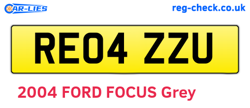 RE04ZZU are the vehicle registration plates.