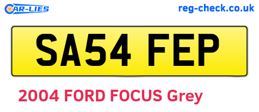 SA54FEP are the vehicle registration plates.