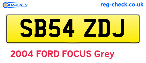 SB54ZDJ are the vehicle registration plates.