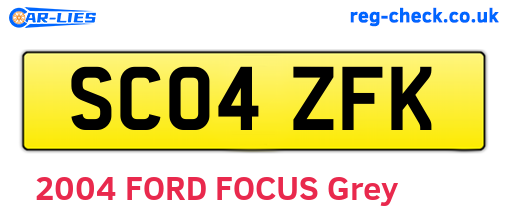 SC04ZFK are the vehicle registration plates.