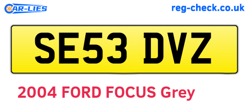 SE53DVZ are the vehicle registration plates.