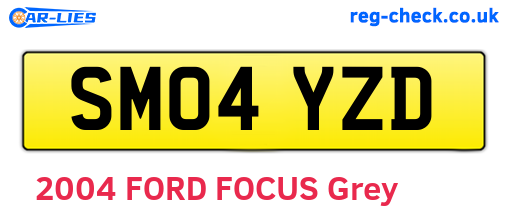 SM04YZD are the vehicle registration plates.
