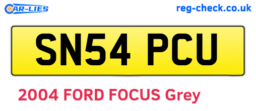SN54PCU are the vehicle registration plates.