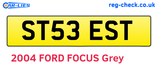 ST53EST are the vehicle registration plates.