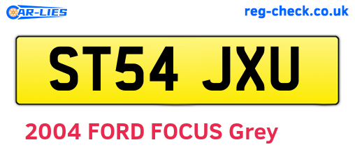 ST54JXU are the vehicle registration plates.