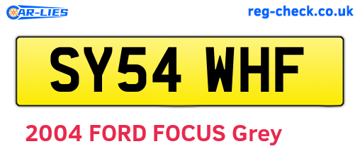 SY54WHF are the vehicle registration plates.