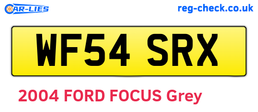 WF54SRX are the vehicle registration plates.