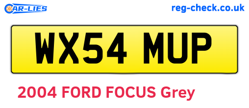 WX54MUP are the vehicle registration plates.