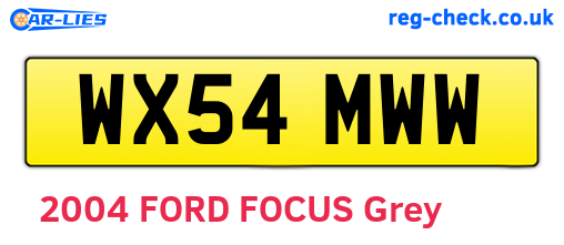 WX54MWW are the vehicle registration plates.