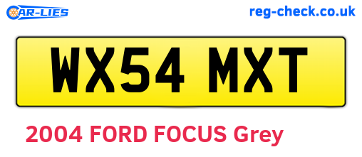 WX54MXT are the vehicle registration plates.