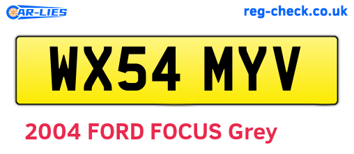 WX54MYV are the vehicle registration plates.