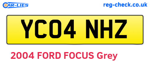 YC04NHZ are the vehicle registration plates.