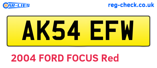 AK54EFW are the vehicle registration plates.