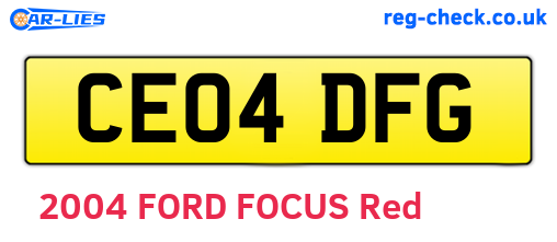 CE04DFG are the vehicle registration plates.