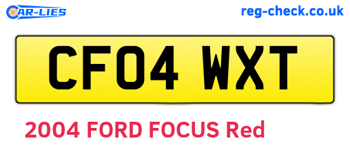 CF04WXT are the vehicle registration plates.
