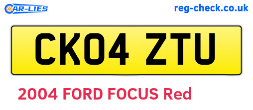 CK04ZTU are the vehicle registration plates.
