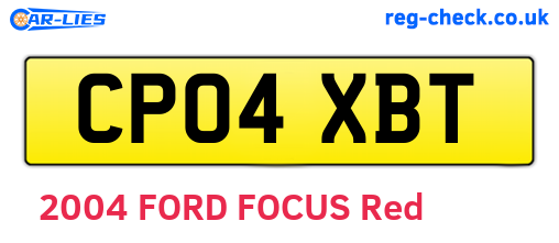 CP04XBT are the vehicle registration plates.