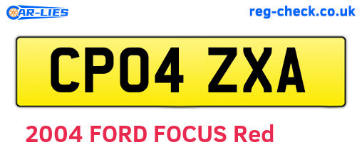 CP04ZXA are the vehicle registration plates.