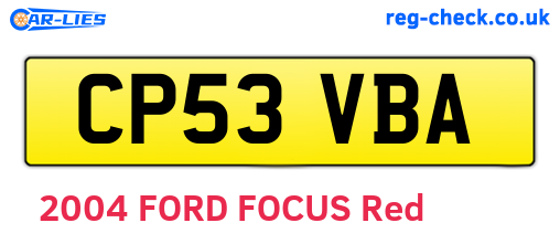 CP53VBA are the vehicle registration plates.